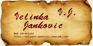 Velinka Janković vizit kartica